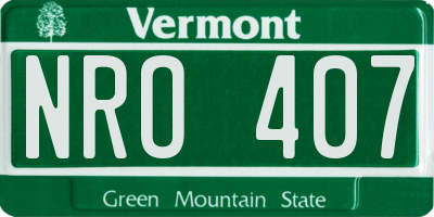 VT license plate NRO407