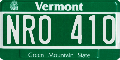 VT license plate NRO410