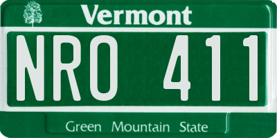 VT license plate NRO411