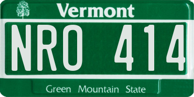VT license plate NRO414