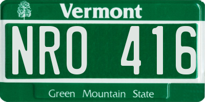 VT license plate NRO416