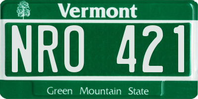 VT license plate NRO421