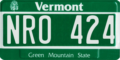 VT license plate NRO424