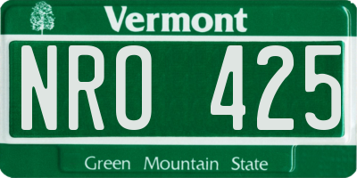 VT license plate NRO425