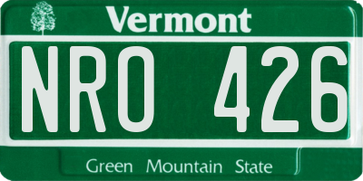 VT license plate NRO426