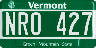 VT license plate NRO427