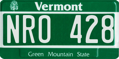 VT license plate NRO428