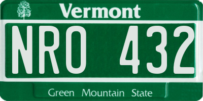 VT license plate NRO432