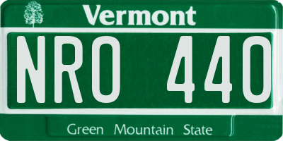 VT license plate NRO440