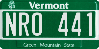 VT license plate NRO441