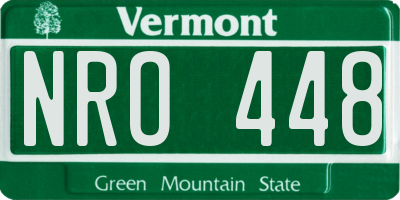 VT license plate NRO448