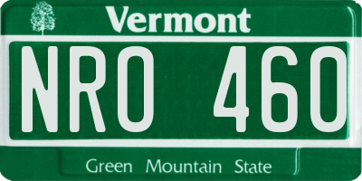 VT license plate NRO460