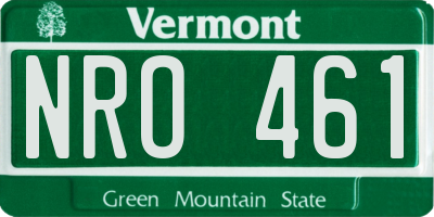 VT license plate NRO461