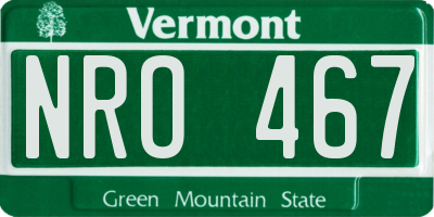 VT license plate NRO467
