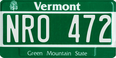 VT license plate NRO472