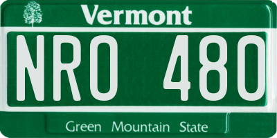 VT license plate NRO480