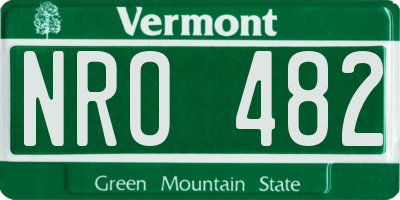 VT license plate NRO482