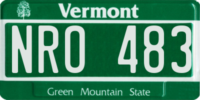 VT license plate NRO483