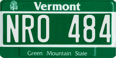 VT license plate NRO484