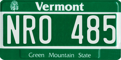 VT license plate NRO485