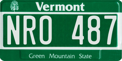 VT license plate NRO487