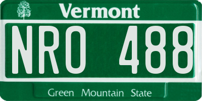 VT license plate NRO488