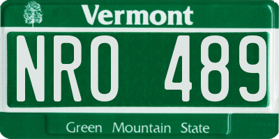 VT license plate NRO489