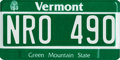 VT license plate NRO490