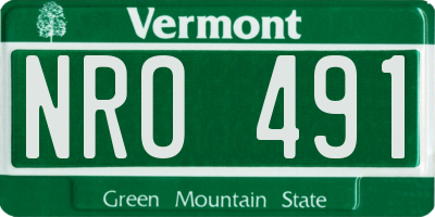VT license plate NRO491