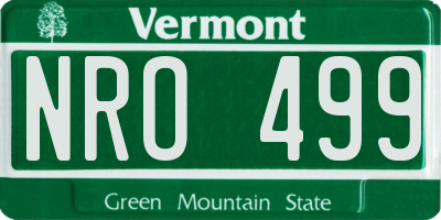 VT license plate NRO499