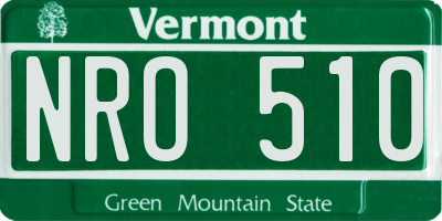 VT license plate NRO510