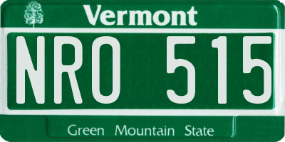VT license plate NRO515