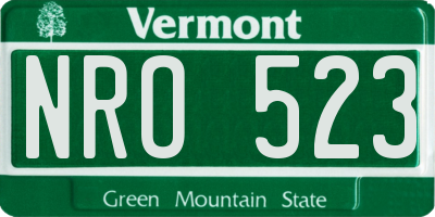 VT license plate NRO523