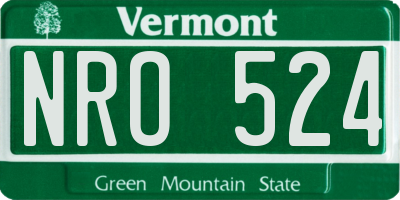 VT license plate NRO524