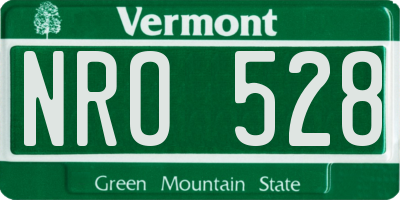 VT license plate NRO528