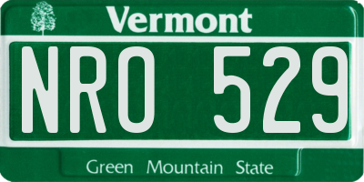 VT license plate NRO529