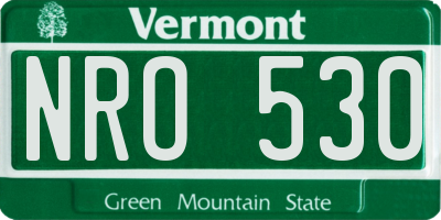 VT license plate NRO530