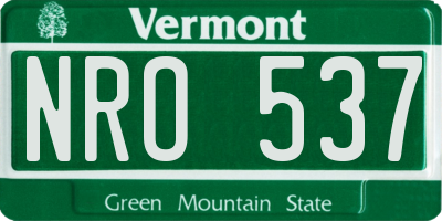 VT license plate NRO537