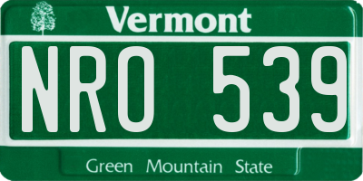 VT license plate NRO539