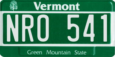 VT license plate NRO541