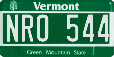 VT license plate NRO544