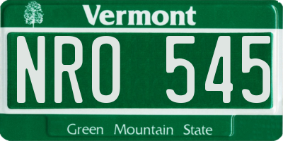 VT license plate NRO545