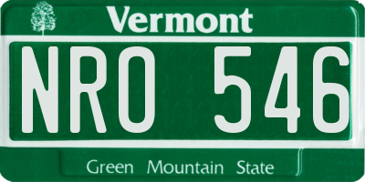VT license plate NRO546