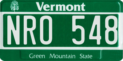 VT license plate NRO548