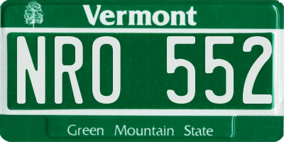 VT license plate NRO552