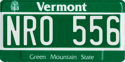 VT license plate NRO556