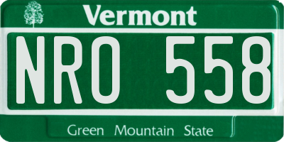 VT license plate NRO558