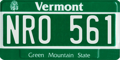 VT license plate NRO561