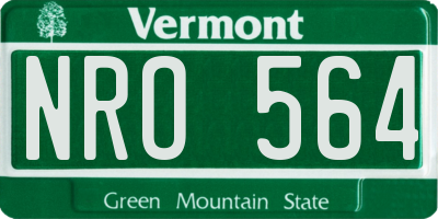 VT license plate NRO564