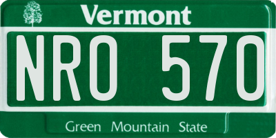 VT license plate NRO570